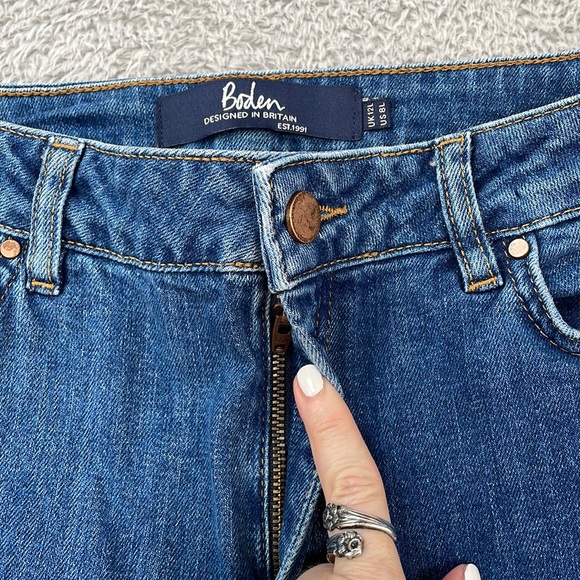 Boden Jeans Women's 8 Long The Cambridge Ankle Skimmer Embroidery Pom Poms Boho - Picture 8 of 16